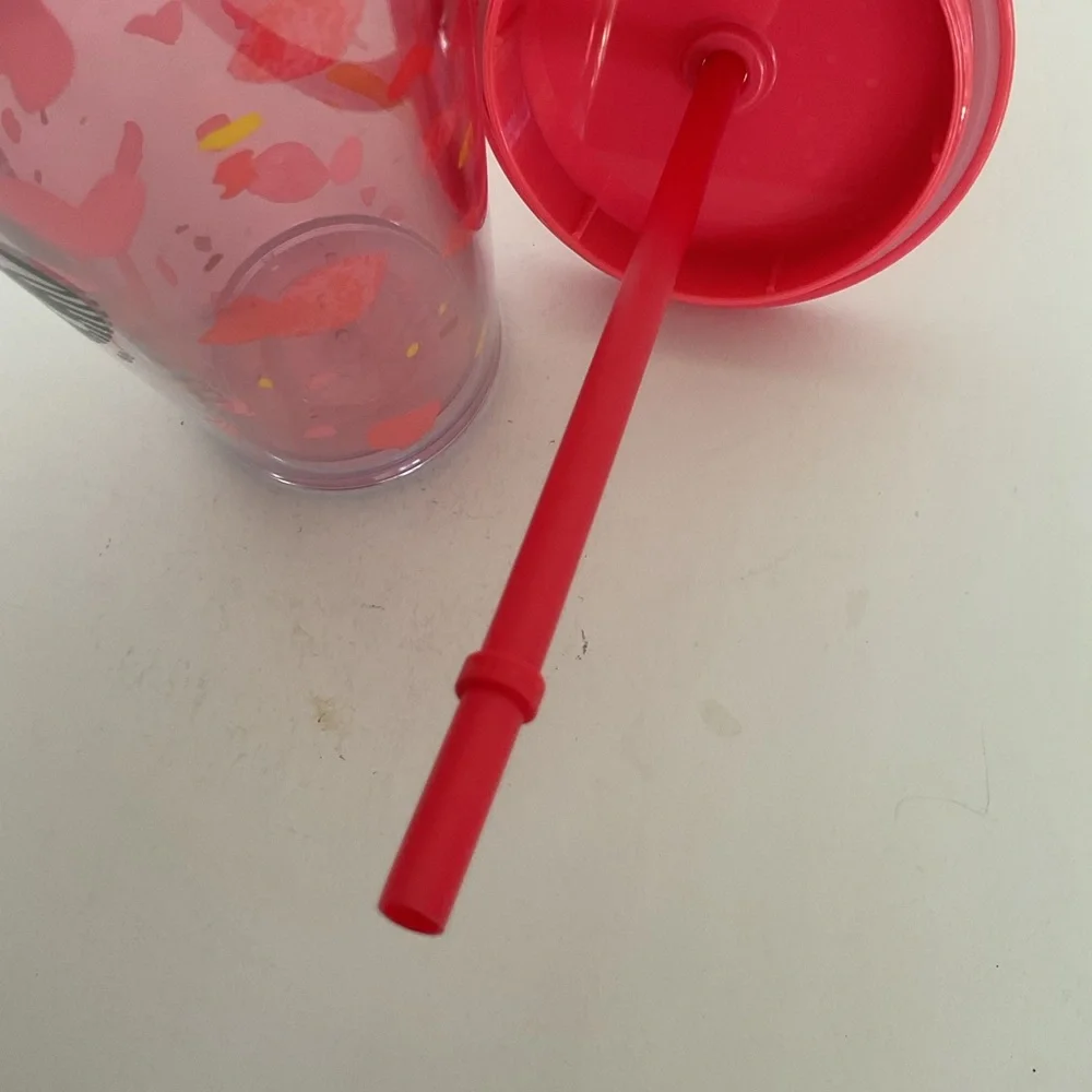 Starbucks 2020 NWT Valentines Day Pink Heart Cold Cup Tumbler 16 ounce